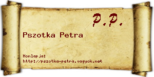 Pszotka Petra névjegykártya